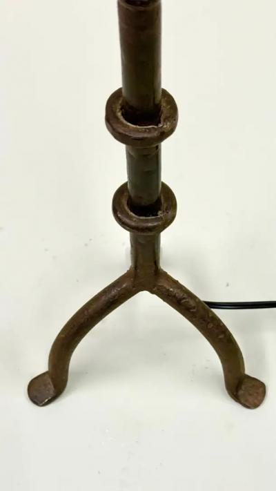  Alberto and Diego Giacometti French Mid Century Wrought Iron Table Lamps in the Style of Giacometti