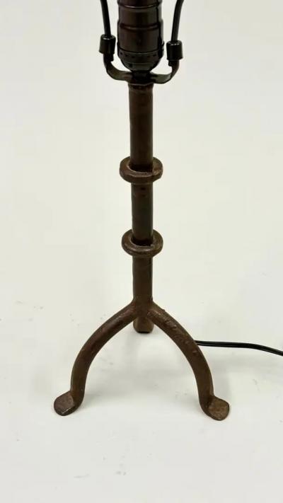  Alberto and Diego Giacometti French Mid Century Wrought Iron Table Lamps in the Style of Giacometti