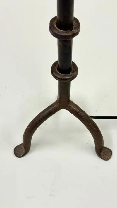  Alberto and Diego Giacometti French Mid Century Wrought Iron Table Lamps in the Style of Giacometti