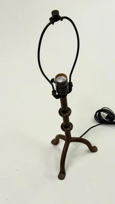  Alberto and Diego Giacometti French Mid Century Wrought Iron Table Lamps in the Style of Giacometti