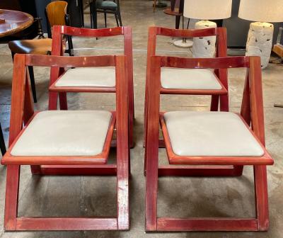  Aldo Jacober d Aniello Pierangela Set of 4 Jacober dAniello Trieste Folding Chairs for Bazzani 1966 Italy