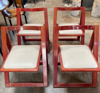  Aldo Jacober d Aniello Pierangela Set of 4 Jacober dAniello Trieste Folding Chairs for Bazzani 1966 Italy