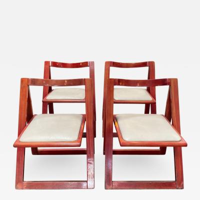  Aldo Jacober d Aniello Pierangela Set of 4 Jacober dAniello Trieste Folding Chairs for Bazzani 1966 Italy