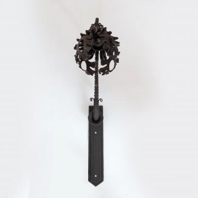  Alessandro Mazzucotelli Alessandro Mazzucotelli Art Nouveau Wrought Iron Wall Lamp Italy 1920s