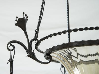  Alessandro Mazzucotelli Alessandro Mazzucotelli Wrought Iron Chandelier