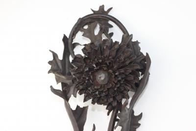  Alessandro Mazzucotelli Extraordinary Thistle Flower Sculpture by Alessandro Mazzucotelli 1910 Italy