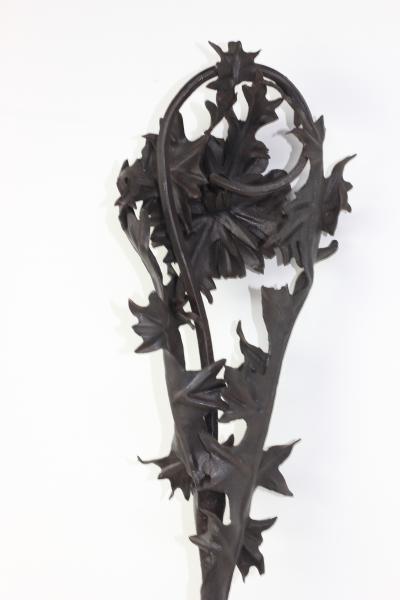  Alessandro Mazzucotelli Extraordinary Thistle Flower Sculpture by Alessandro Mazzucotelli 1910 Italy