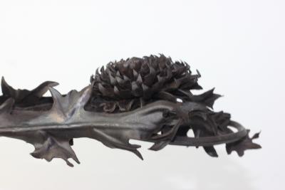  Alessandro Mazzucotelli Extraordinary Thistle Flower Sculpture by Alessandro Mazzucotelli 1910 Italy
