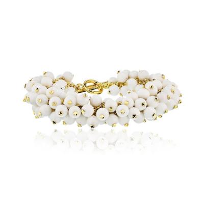  Aletto Brothers ALETTO BROS 18K YELLOW GOLD WHITE AGATE BRACELET