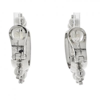  Aletto Brothers ALETTO BROTHERS 18K WHITE GOLD HALF HOOP DIAMOND EARRINGS