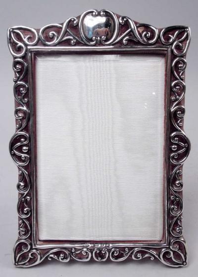  Alexander Clark Co Antique English Victorian Classical Sterling Silver Picture Frame 1899