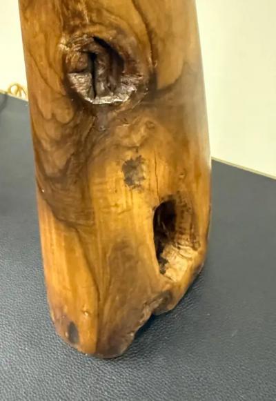  Alexandre Noll Pair of French Organic Modern Craftsman Olive Wood Table Lamps Alexandre Noll