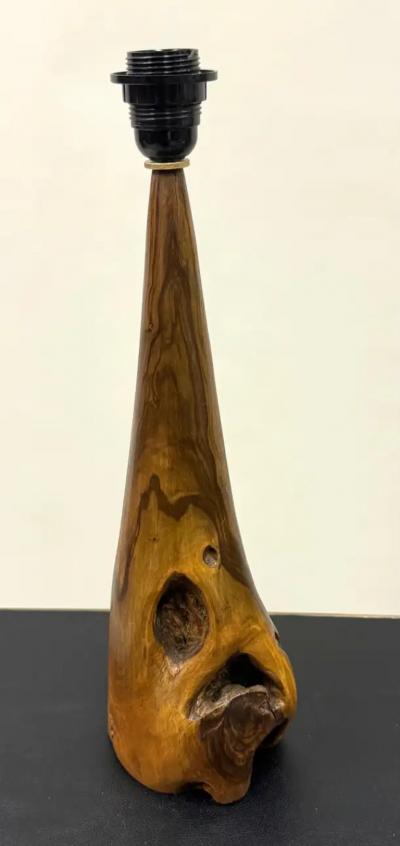  Alexandre Noll Pair of French Organic Modern Craftsman Olive Wood Table Lamps Alexandre Noll
