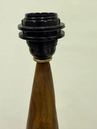  Alexandre Noll Pair of French Organic Modern Craftsman Olive Wood Table Lamps Alexandre Noll