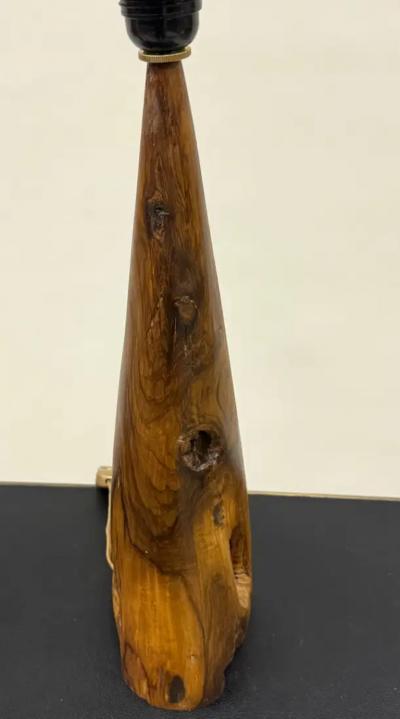  Alexandre Noll Pair of French Organic Modern Craftsman Olive Wood Table Lamps Alexandre Noll