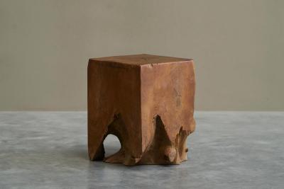  Alexandre Noll Sculptural Root Side Table or Stool in Solid Elm Europe 1970s
