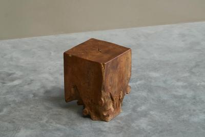  Alexandre Noll Sculptural Root Side Table or Stool in Solid Elm Europe 1970s