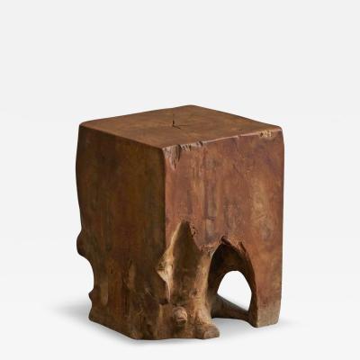  Alexandre Noll Sculptural Root Side Table or Stool in Solid Elm Europe 1970s