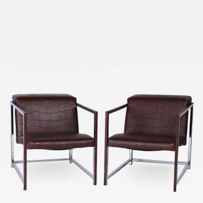  Alivar A pair of Bavuso Giuseppe style lounge chairs by Alivar contemporary