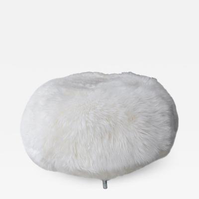  Allermuir New Zealand Sheepskin Ottoman with Aluminum Legs by Allermuir