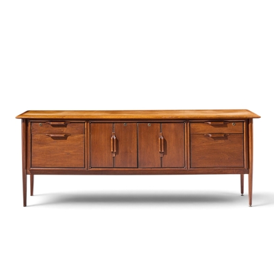  Alma Desk Company Alma Castilian Mid Century Walnut Credenza