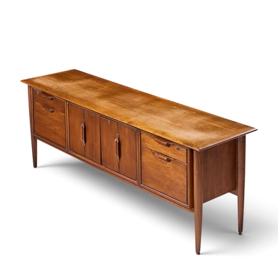  Alma Desk Company Alma Castilian Mid Century Walnut Credenza