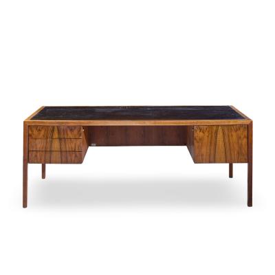  Alma Desk Company Alma Mid Century Rosewood and Leather Executive Desk
