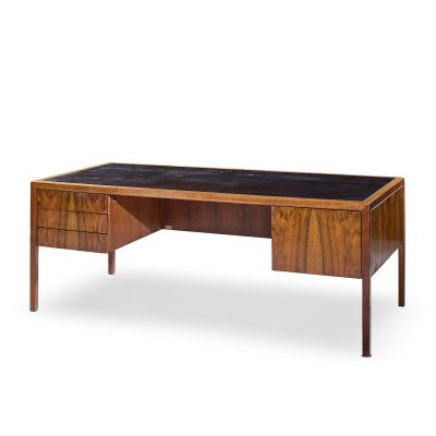  Alma Desk Company Alma Mid Century Rosewood and Leather Executive Desk