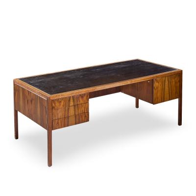  Alma Desk Company Alma Mid Century Rosewood and Leather Executive Desk