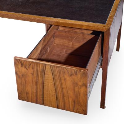  Alma Desk Company Alma Mid Century Rosewood and Leather Executive Desk