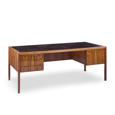  Alma Desk Company Alma Mid Century Rosewood and Leather Executive Desk