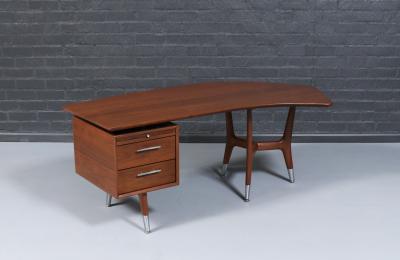 Alma Desk Company Mid Century Modern Skulptura Boomerang Desk by Alma Desk Co 