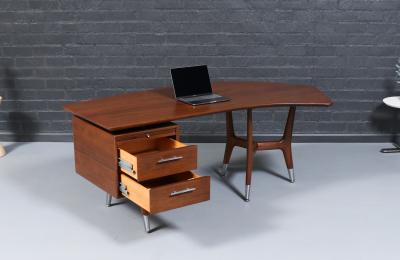  Alma Desk Company Mid Century Modern Skulptura Boomerang Desk by Alma Desk Co 