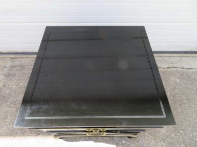  Altavista Lane Fantastic Chinoiserie Black Lacquered Lane Side End Table Mid Century Modern