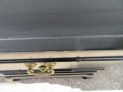  Altavista Lane Fantastic Chinoiserie Black Lacquered Lane Side End Table Mid Century Modern