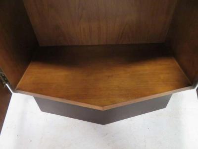 Altavista Lane Handsome Pair of American Modern Ribbed Walnut Nightstands Mid Century Modern