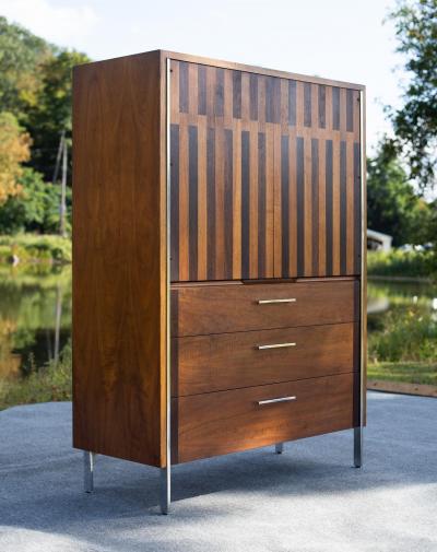  Altavista Lane Lane Altavista VA Lane Altavista Walnut Rosewood 5 Drawer Tall Dresser or Armoire w Chrome Legs