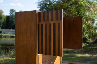  Altavista Lane Lane Altavista VA Lane Altavista Walnut Rosewood 5 Drawer Tall Dresser or Armoire w Chrome Legs