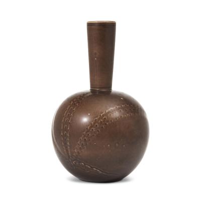  Aluminia Art Deco Vase with Cactus Design by Nils Thorsson for Aluminia