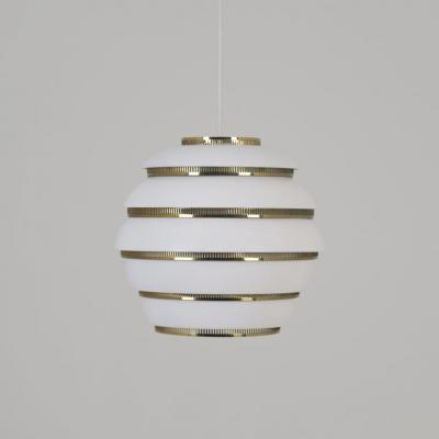  Alvar Aalto Re Edition Alvar Aalto Beehive Pendant Model A331 White Brass Artek Finland 1990s