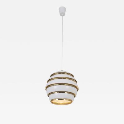  Alvar Aalto Re Edition Alvar Aalto Beehive Pendant Model A331 White Brass Artek Finland 1990s