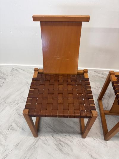  Alvar Aalto Re Edition Set of 4 Mid Century Dining Side Chairs by Avar Aalto 1960s