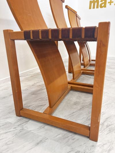  Alvar Aalto Re Edition Set of 4 Mid Century Dining Side Chairs by Avar Aalto 1960s