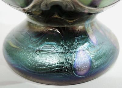  Alvin Antique Austrian Art Nouveau Vase with Alvin Silver Overlay