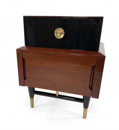  American of Martinsville American Modern Mahogany and Ebonized Bedside Tables American of Martinsville