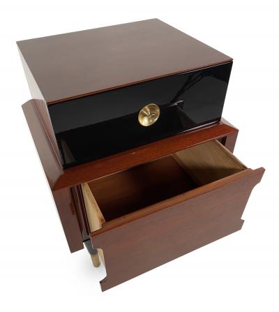  American of Martinsville American Modern Mahogany and Ebonized Bedside Tables American of Martinsville