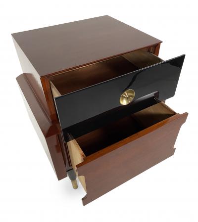  American of Martinsville American Modern Mahogany and Ebonized Bedside Tables American of Martinsville