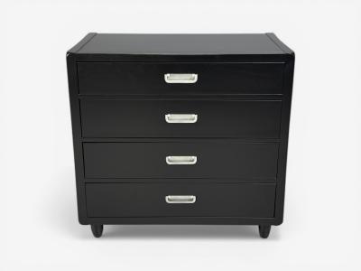  American of Martinsville American of Martinsville Campaign Dressers Ebonized Wood Chrome USA 1970s