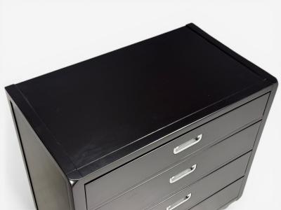  American of Martinsville American of Martinsville Campaign Dressers Ebonized Wood Chrome USA 1970s