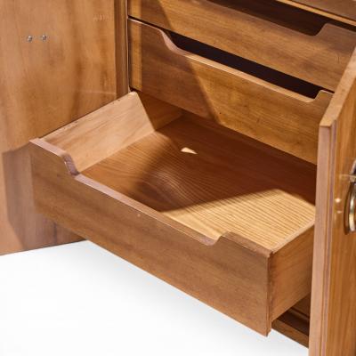  American of Martinsville American of Martinsville Mid Century Walnut Burlwood and Brass Credenza